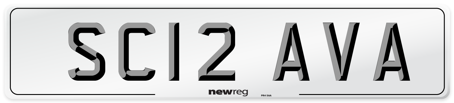 SC12 AVA Number Plate from New Reg